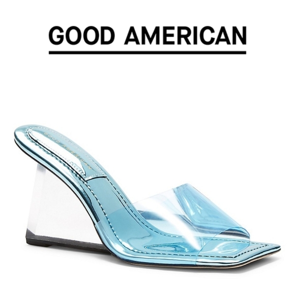 GOOD AMERICAN- CINDER-F*CKING-RELLA SQUARE TOE MULES- BLUE004 - Size 10 - Picture 2 of 7